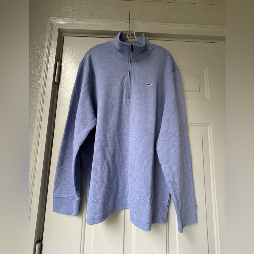 VINEYARD VINES Saltwater Men's Quarter Zip Light Blue Zip-Up Size X-Large